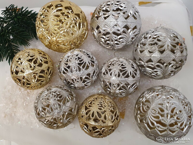 9 db-os gömb karácsonyfadísz készlet 7-9 cm
