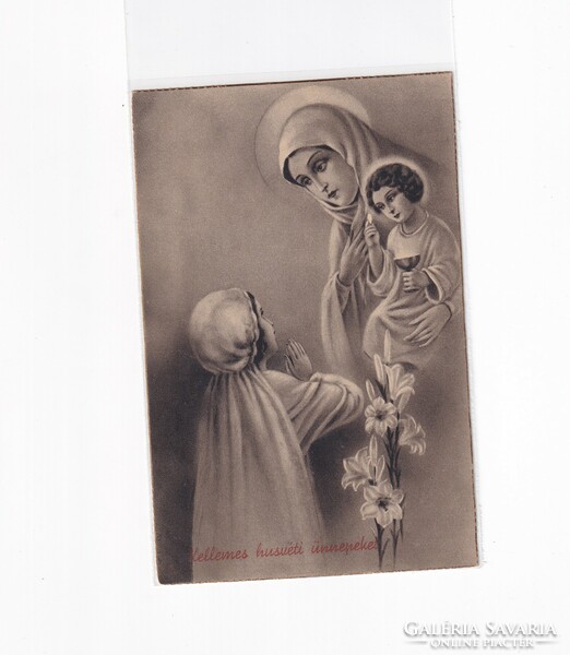 Hv: 88 religious antique Easter greeting card postmarked