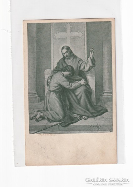 Hv:93 religious antique greeting card 1930