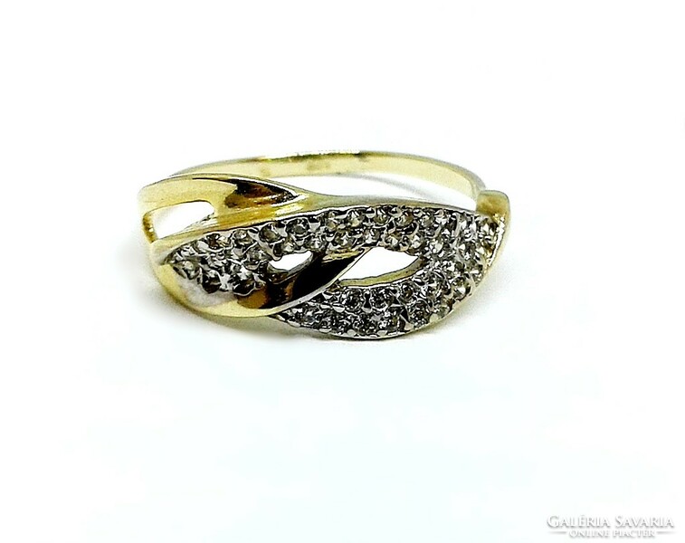 Stoned gold ring (zal-au122920)