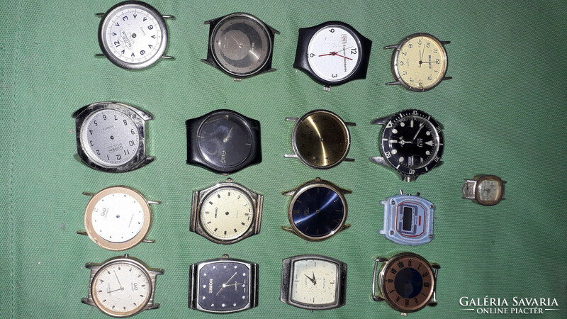 Antique old and newer watches, watch parts - cases, structures, dials - together according to the pictures 1.