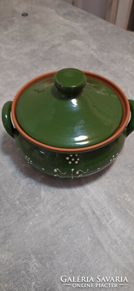 Folk retro style glazed clay cabbage cooking pot 3 l new