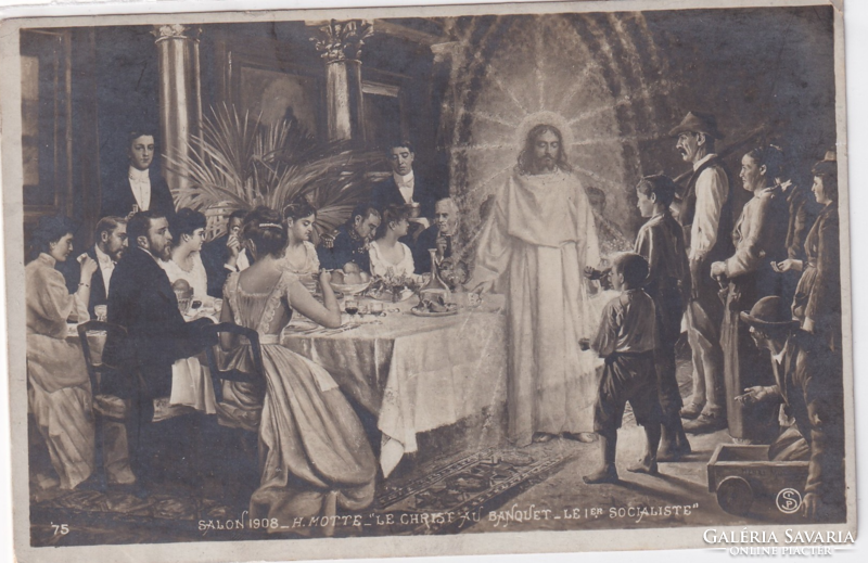 HV:88 Vallásos antik Húsvéti Üdvözlő képeslap postatiszta