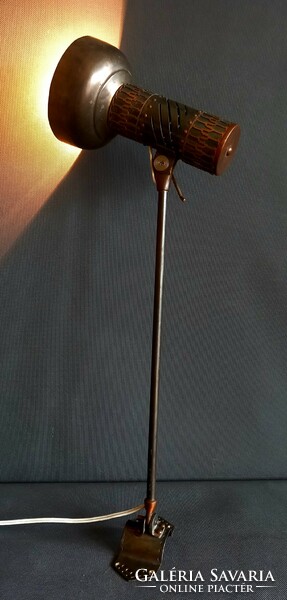 Ritka bronz ipari loft Art and Craf asztali lámpa ALKUDHATÓ