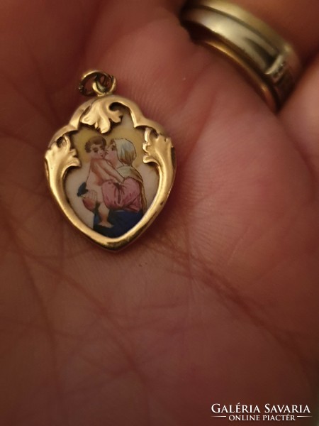 Golden Virgin Mary pendant