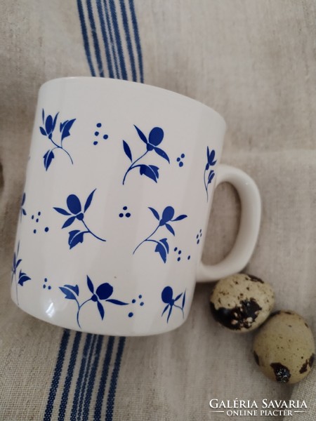 Folk-style cup - with a blue painting motif