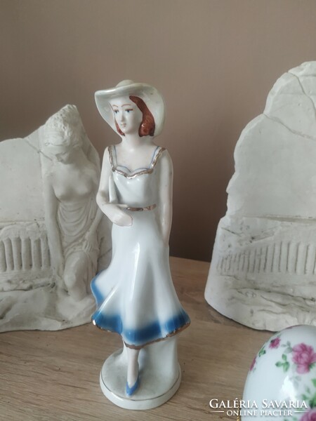 Sale! Action! Porcelain girl, woman, Faberge egg, fireplace, standing ornament for sale!