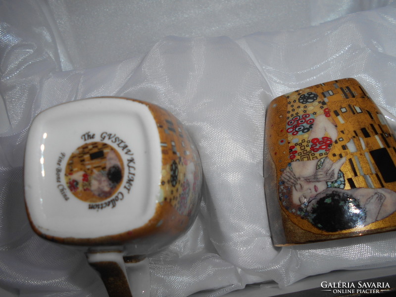 Based on Gustav Klimt's art nouveau painting, gift box 2 cups + 2 bowls