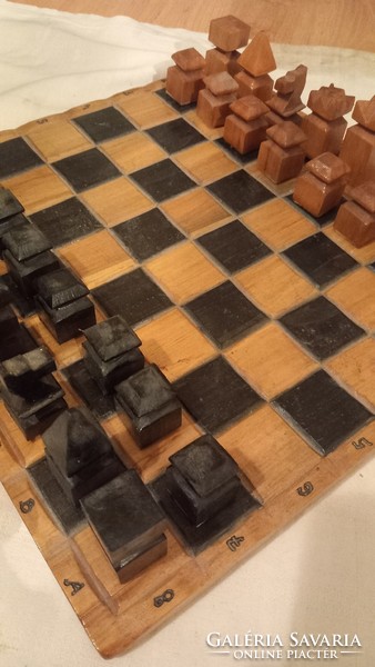 Különleges, egyedi ,  kézzel készített fa sakk készlet