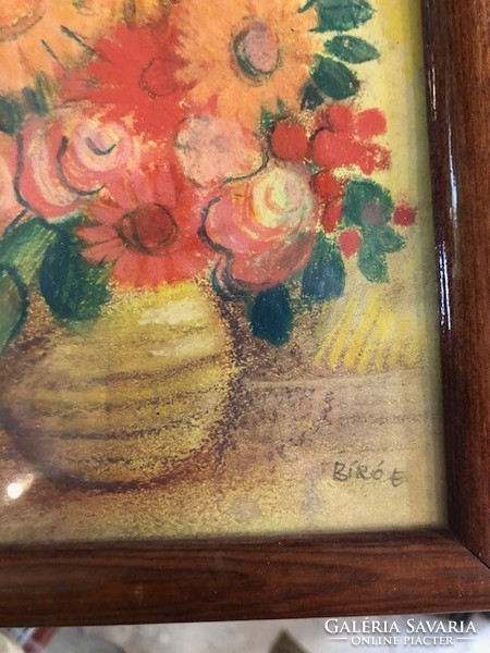 Biró Eszter virágcsendélete, akvarell, 22 x 16 cm-es nagyságú.