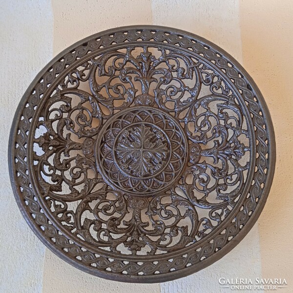 Nice openwork pattern, cast iron decorative plate