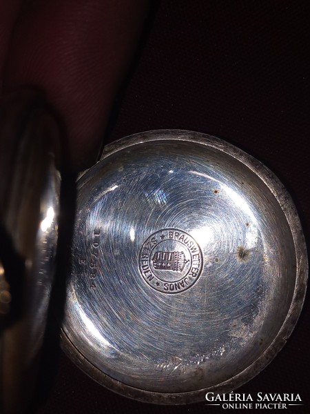 Antique flawless János brauswetter silver men's pocket watch
