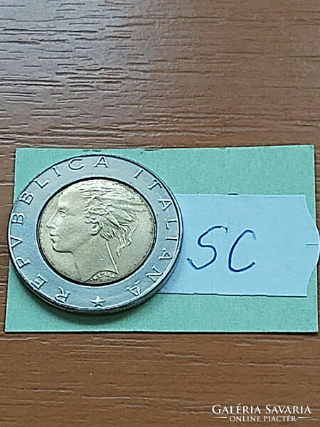 Italy 500 lira 1989 r, bimetallic sc