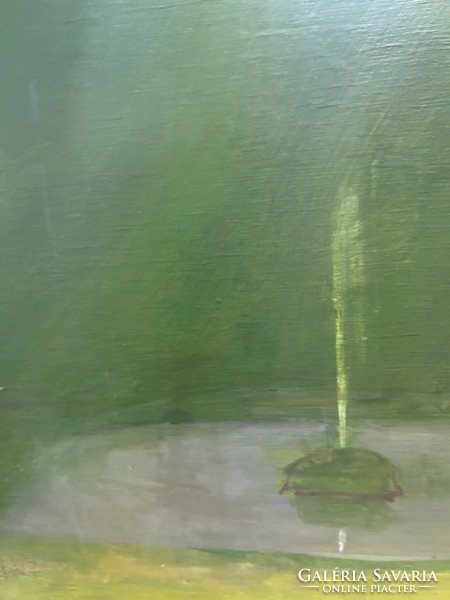 Painting by Ilona Deák (1943-) of reflection