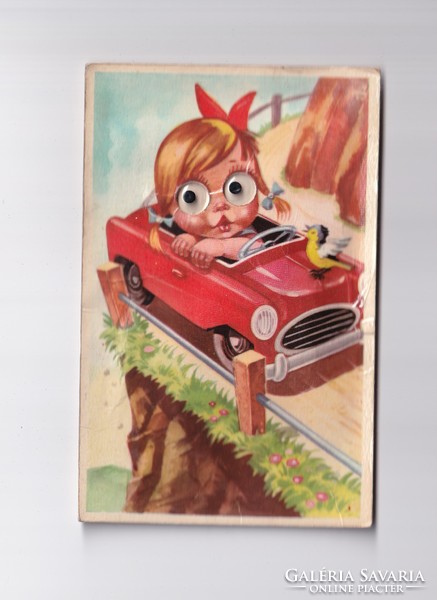 H:85 greeting postcard with moving eyes whistling (the whistle is just wind, the eyes move)