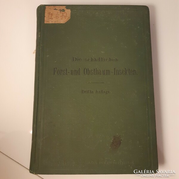 Erdei és gyümölcsfa rovarok-1895, német nyelvű kézikönyv, 1895