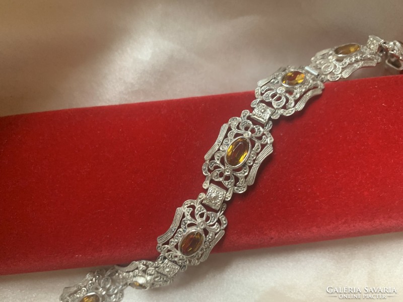 Míves silver bracelet with citrine stones