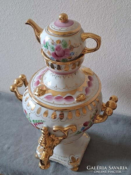 Gyönyörű, hibátlan! Retro orosz / szovjet porcelán szamovár