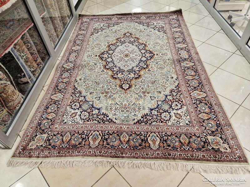 Unique pattern! Real cashmere silk 177x280 cm hand knotted Persian rug bz01