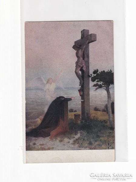 Hv:95 religious antique greeting card 1920