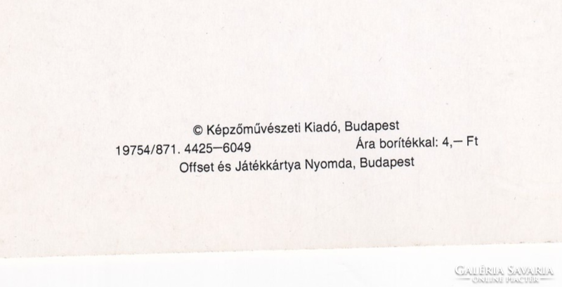 H:74  Üdvözlő képeslap postatiszta "Képzőművészeti grafikai lapok" szétnyíthatós