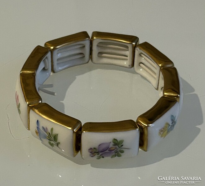 Porcelain bracelet with flower pattern from Herend