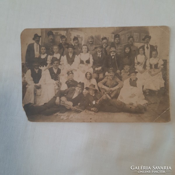 Antique photo of the actors of an amateur theater performance, 1910s