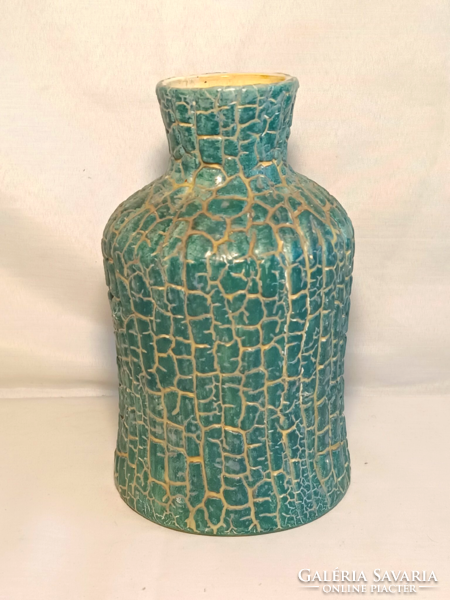 Cracked glazed ceramic vase