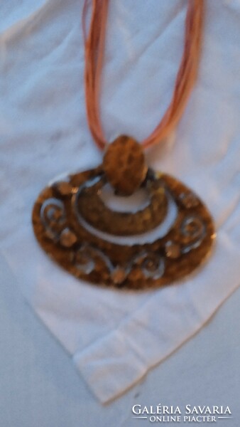Very nice necklace bisque copper pendant