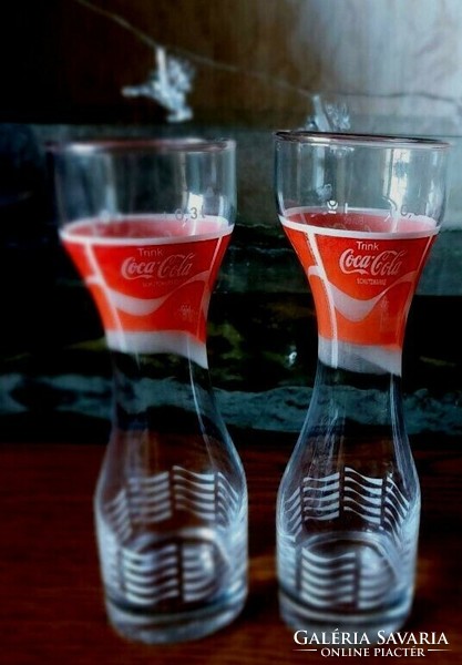 IGEN RITKA ! Coca Cola üdítős üveg 1 literes + poharak