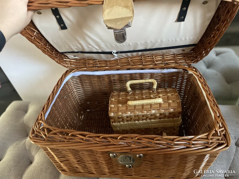 Large lockable wicker storage box