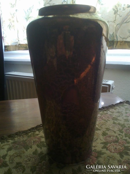 Öblös lüsztermázas hollóházi váza - 25 cm magas