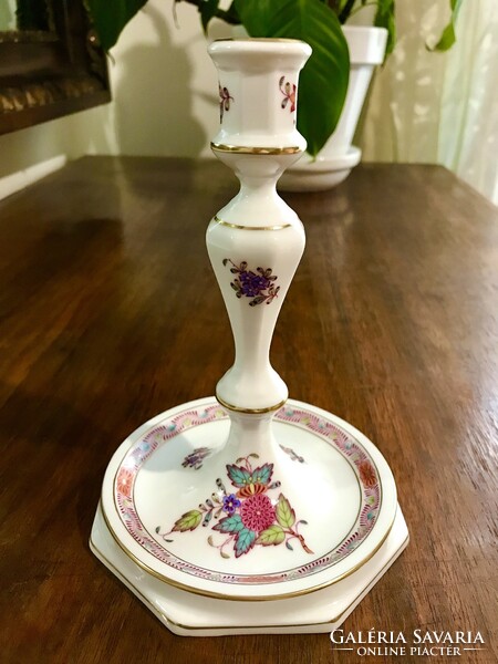 Flawless Herend apponyi multicolor patterned candle holder