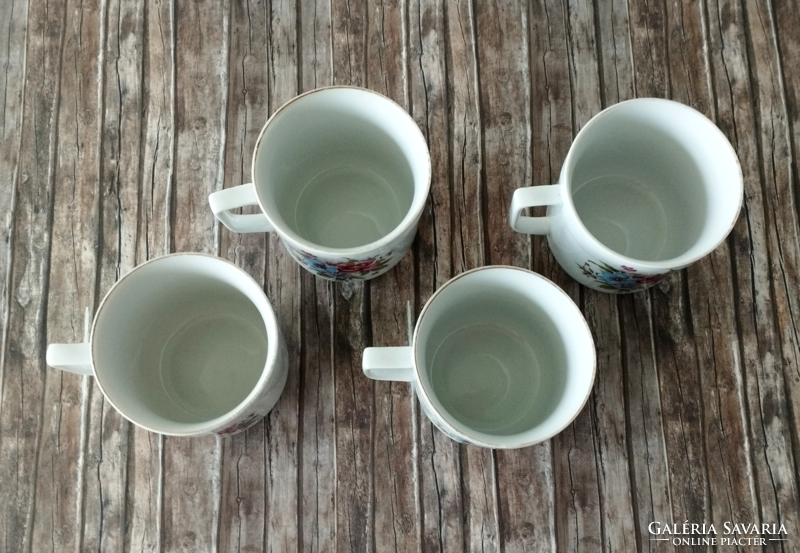 4 retro lowland porcelain mugs and cups
