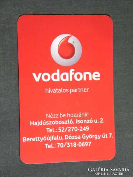 Kártyanaptár, Vodafone mobiltelefon üzletek, Hajdúszoboszló, Berettyóújfalu  , 2009, (6)