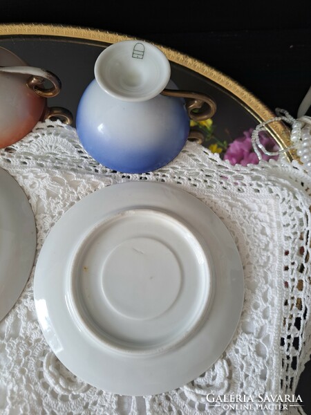Antik Erdman Schlegelmilch porcelán mokkás csészék
