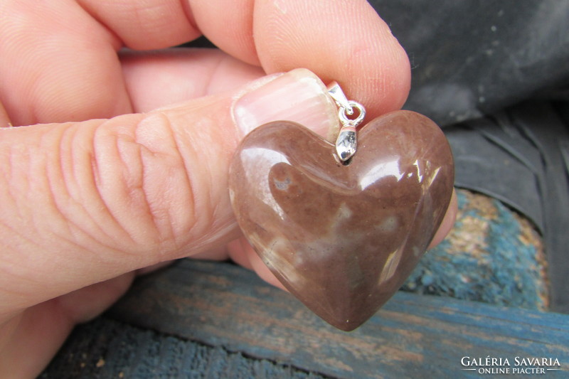 A heart-shaped pendant made of 