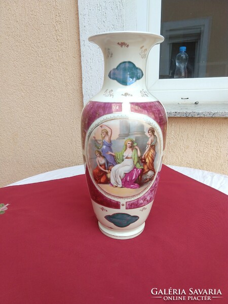 Large, antique, gold-brocade Altwien vase, 39 cm, flawless, now without a minimum price,