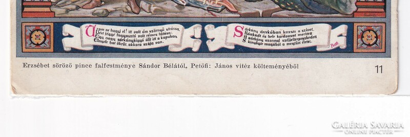 H:103 Húsvéti antik Üdvözlő képeslap "Erzsébet söröző pince falfestménye" 1929