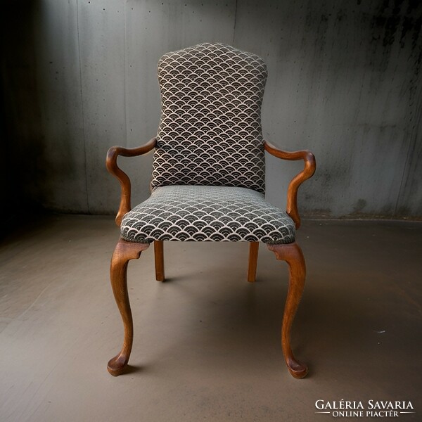 Design chair made of solid wood with new upholstery