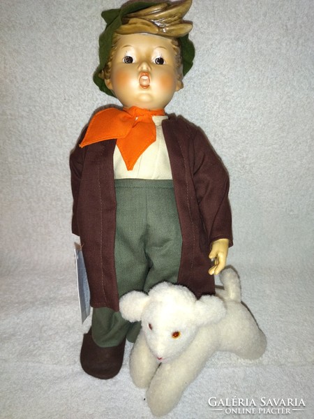 Ritka hatalmas M.I. Hummel Goebel Lost Sheep Doll baba. 40cm magas