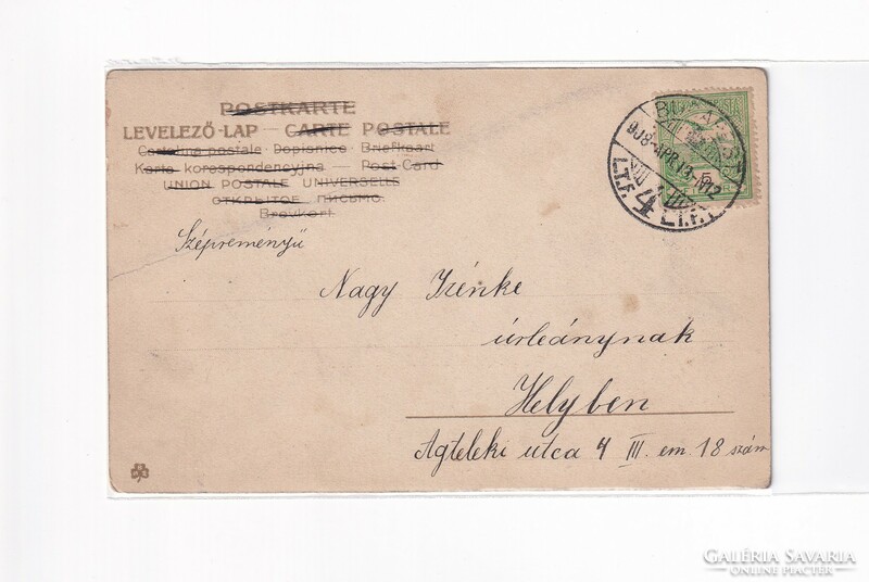 H:124 Antik Húsvéti Üdvözlő képeslap 1908 hosszúcímzéses