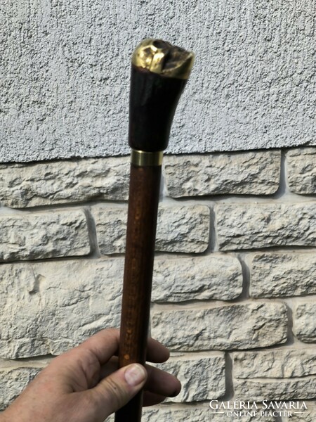 Walking stick walking stick dagger stick, good handle in militaria style with skull head