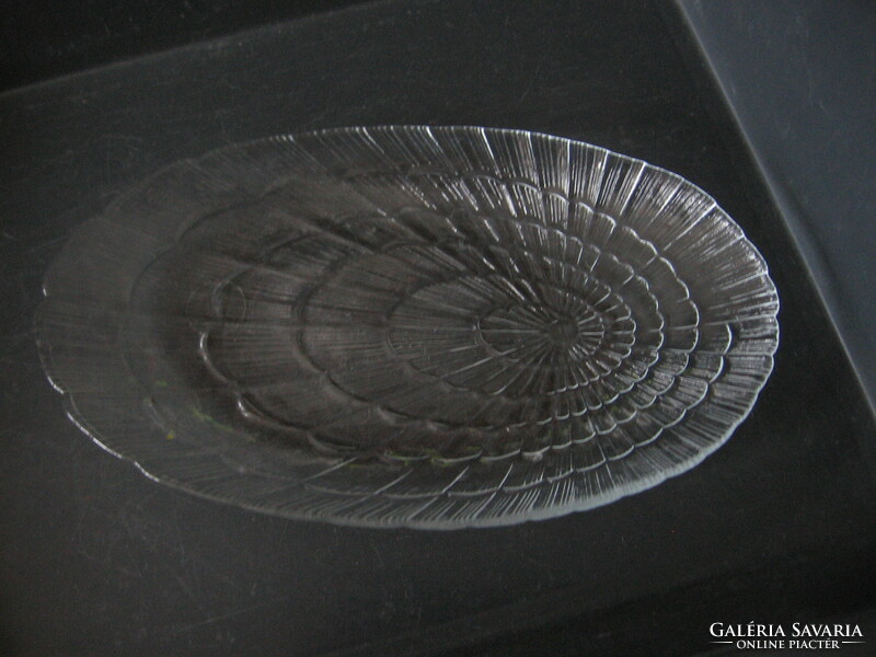 Oval shell-shaped glass bowl