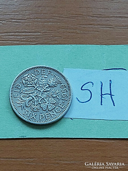 English England 6 pence 1959 ii. Erzsébet, copper-nickel, sh