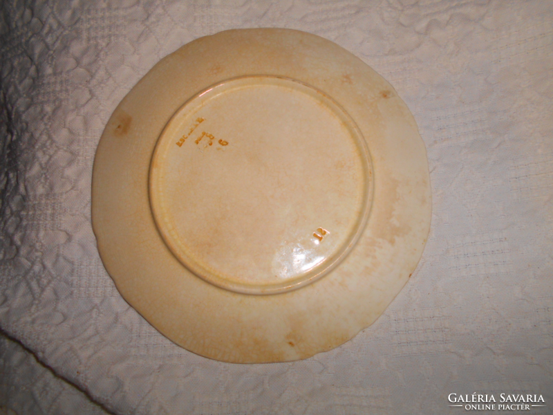 6 db RITKA 1800-as évek vége Zsolnay  fajansz reggeliző  tányér- masszába nyomott jelzéssel