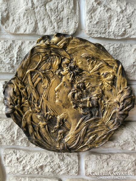 Antique secessionist bronze wall lamp, ernst wahliss turn wien design, mucha character, table center video!