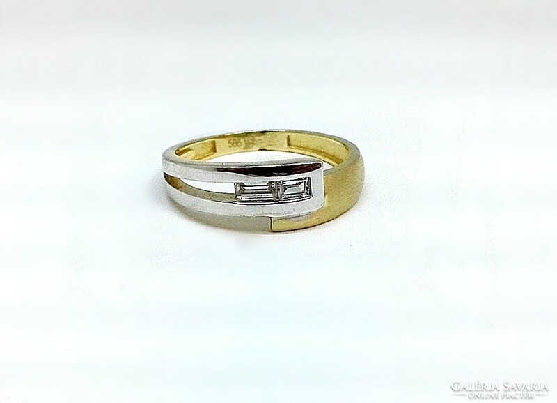 Modern yellow-white gold ring (zal-au124507)