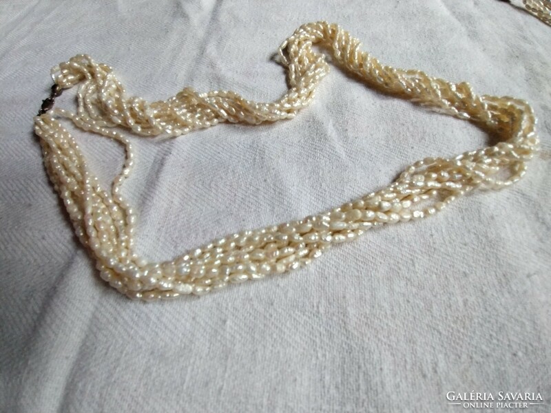 Eight-row twisted cultured pearl necklace