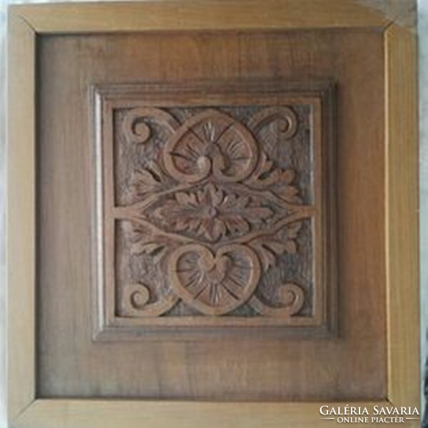 Carved wooden board - with frame